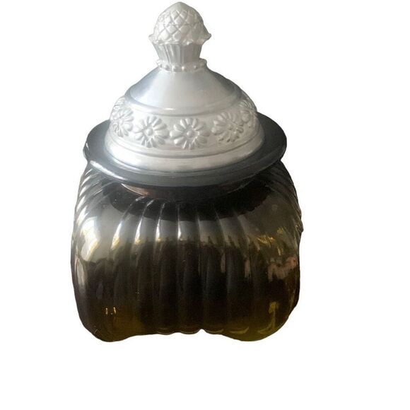 Vintage Artland Apothecary Amber Glass Jar Canister A Charming Addition Rare HTF - Picture 9 of 15